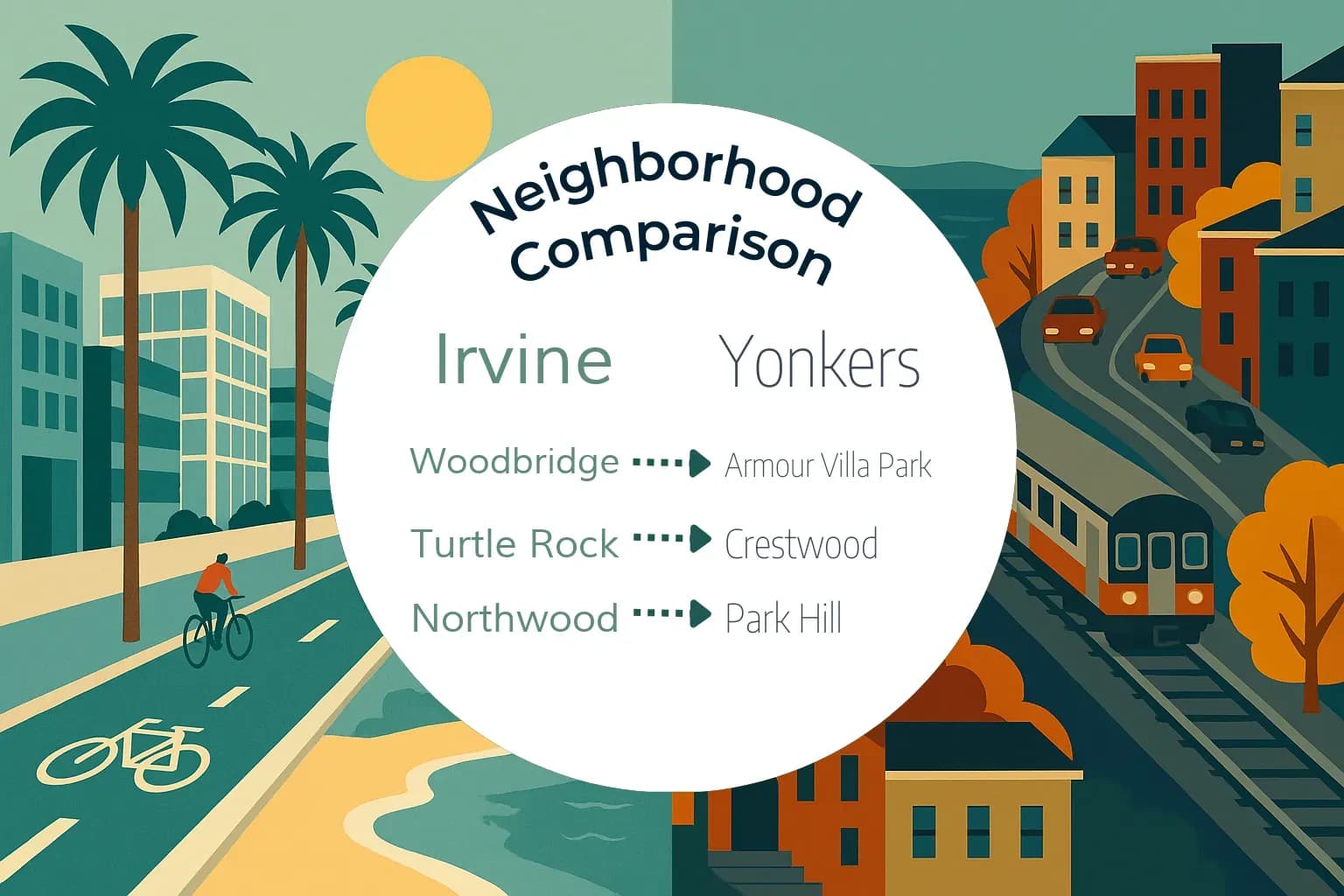 Irvine vs Yonkers Neighborhood Comparison