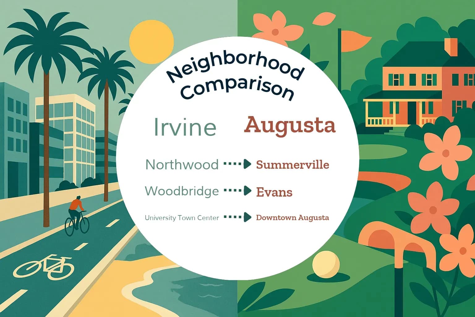 Irvine vs Augusta Neighborhood Comparison