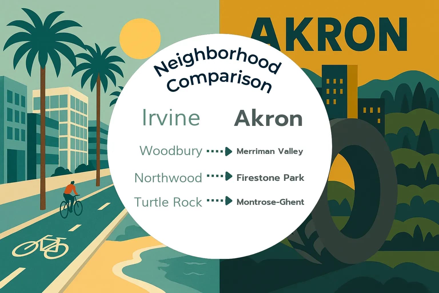 Irvine vs Akron Neighborhood Comparison
