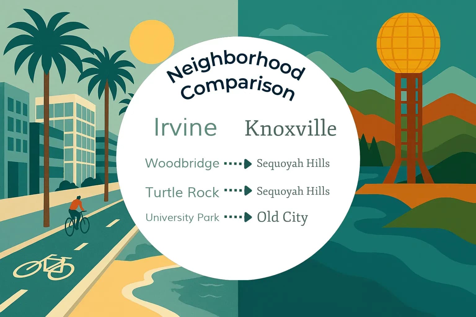 Irvine vs Knoxville Neighborhood Comparison