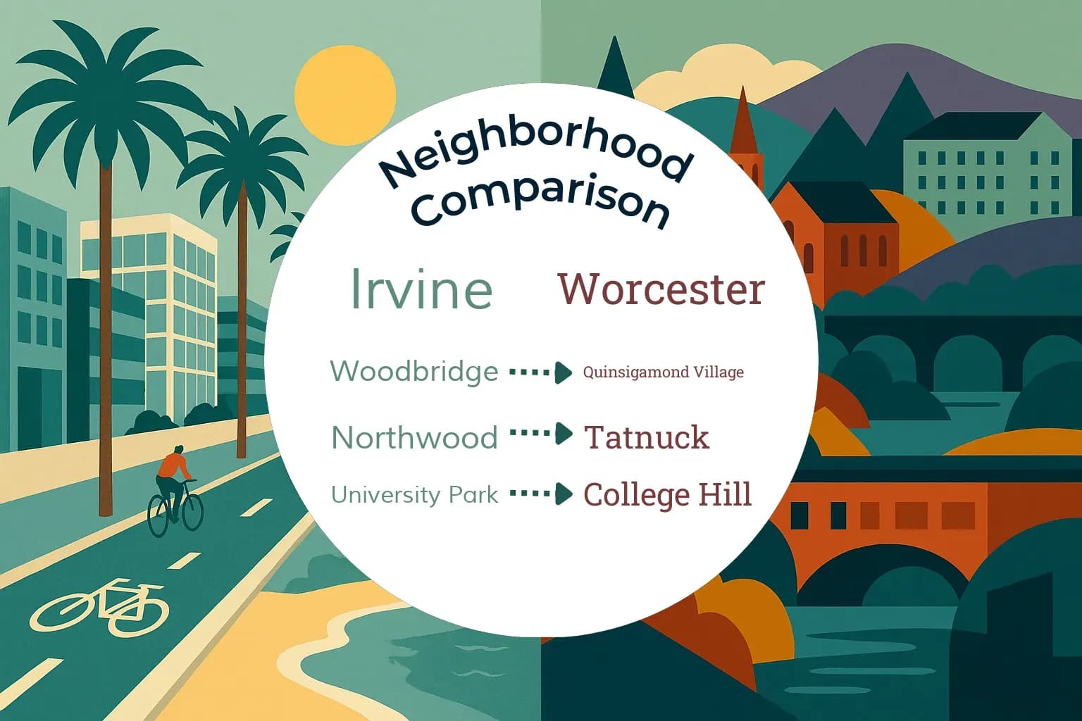 Irvine vs Worcester Neighborhood Comparison