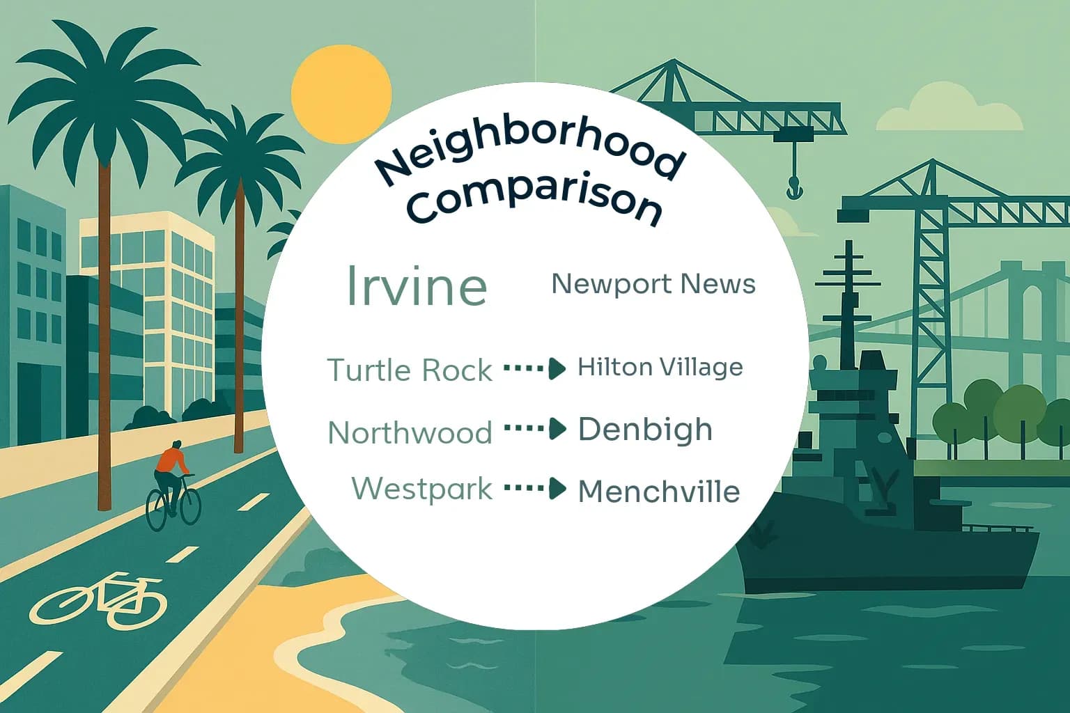 Irvine vs Newport News Neighborhood Comparison