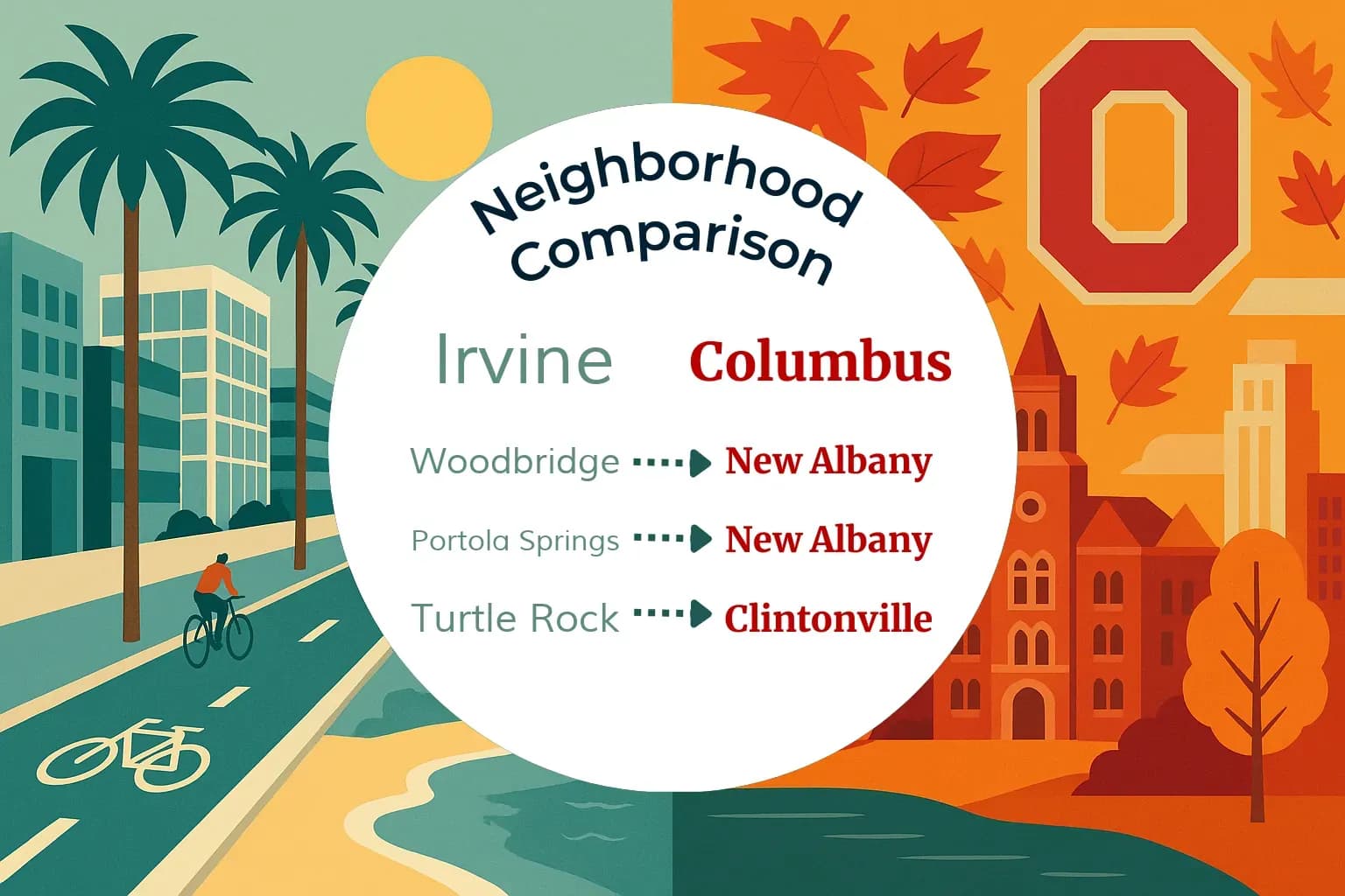 Irvine vs Columbus Neighborhood Comparison