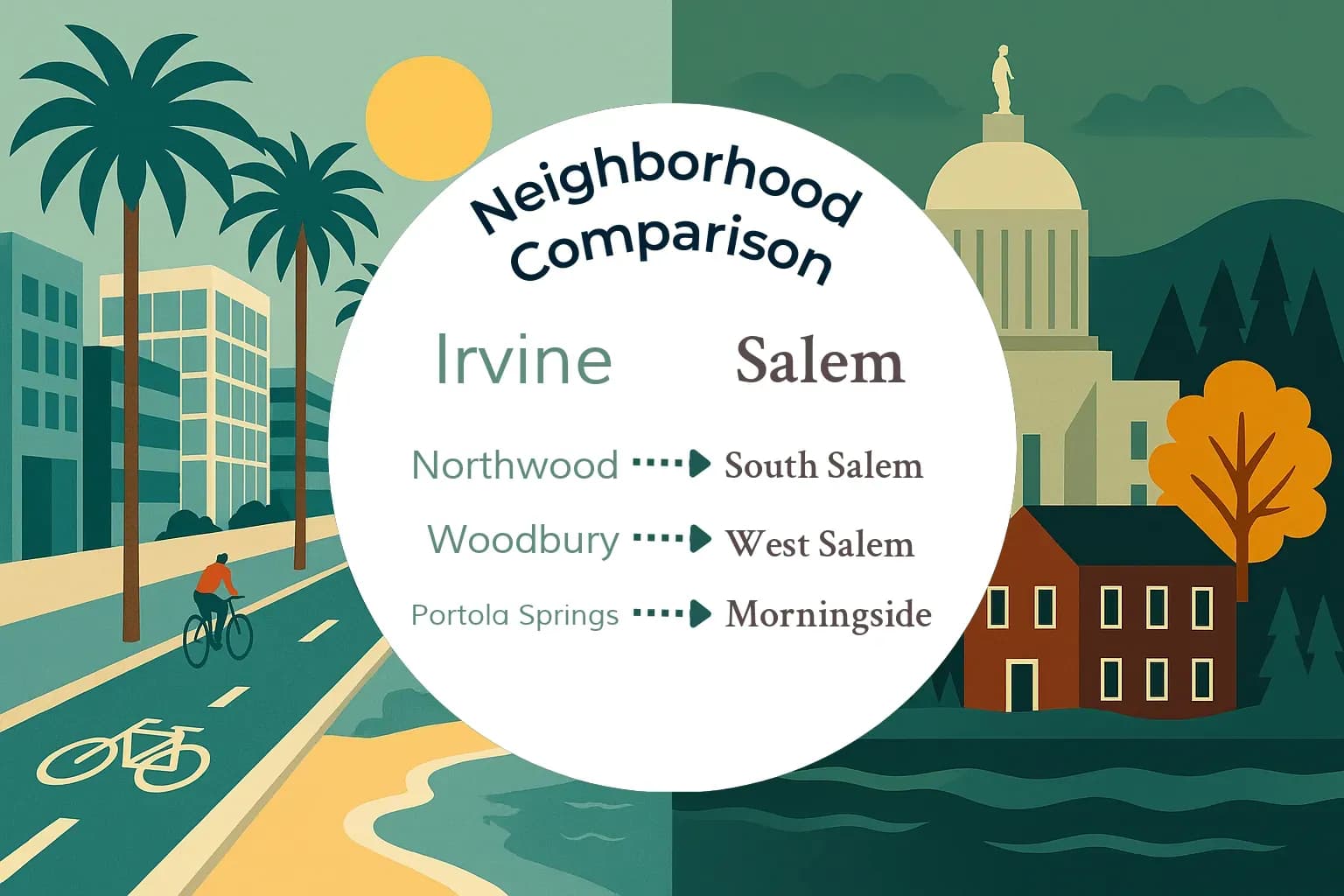Irvine vs Salem Neighborhood Comparison