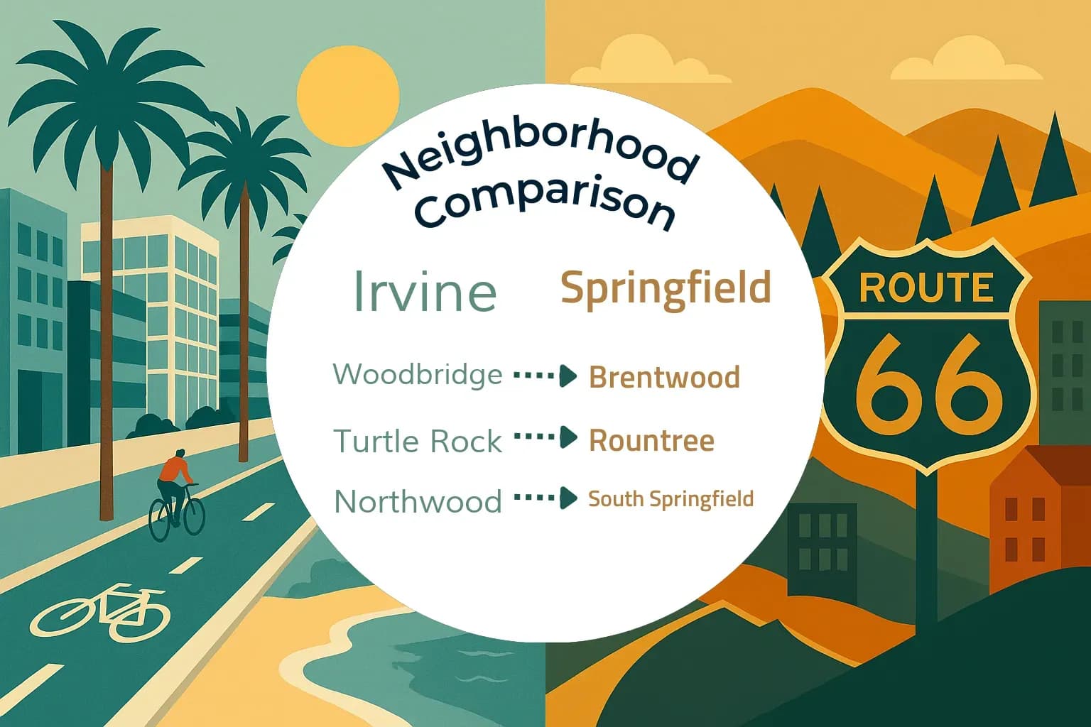Irvine vs Springfield Neighborhood Comparison