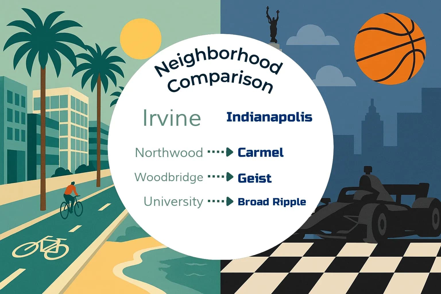 Irvine vs Indianapolis Neighborhood Comparison