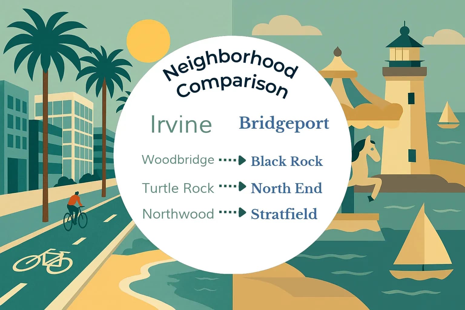 Irvine vs Bridgeport Neighborhood Comparison