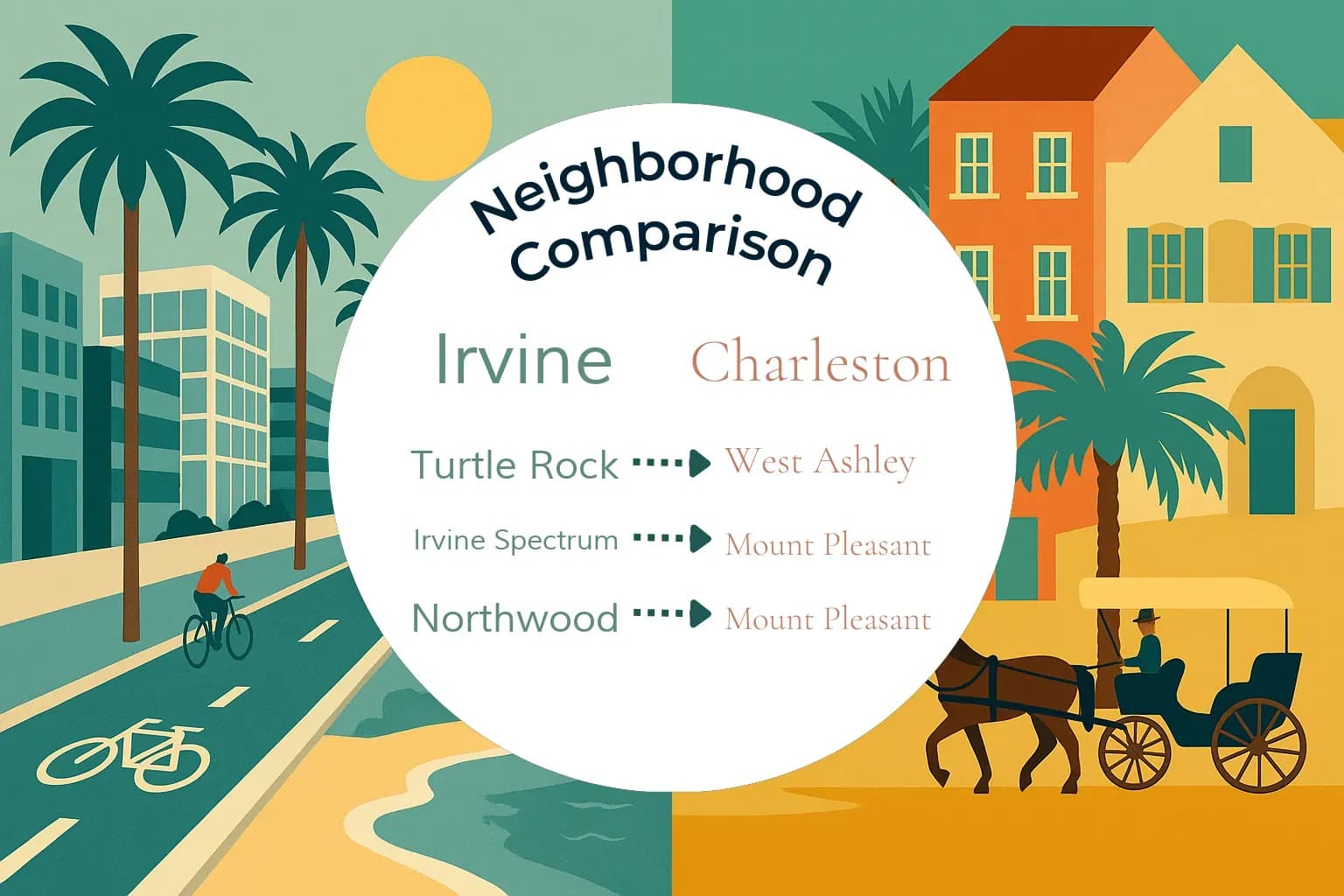Irvine vs Charleston Neighborhood Comparison