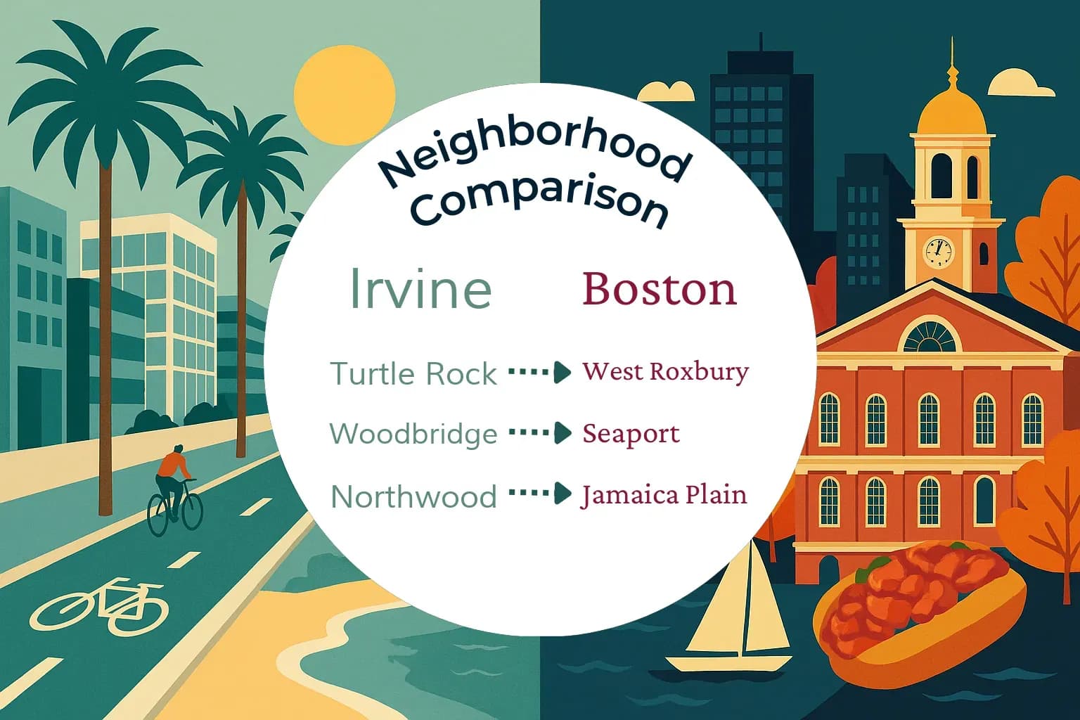 Irvine vs Boston Neighborhood Comparison