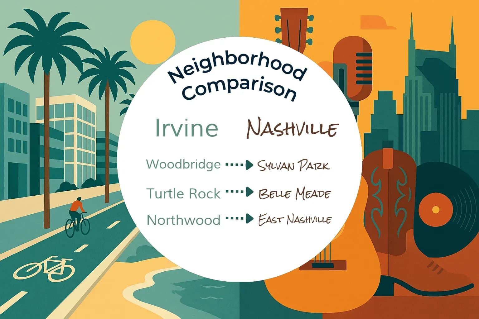 Irvine vs Nashville Neighborhood Comparison
