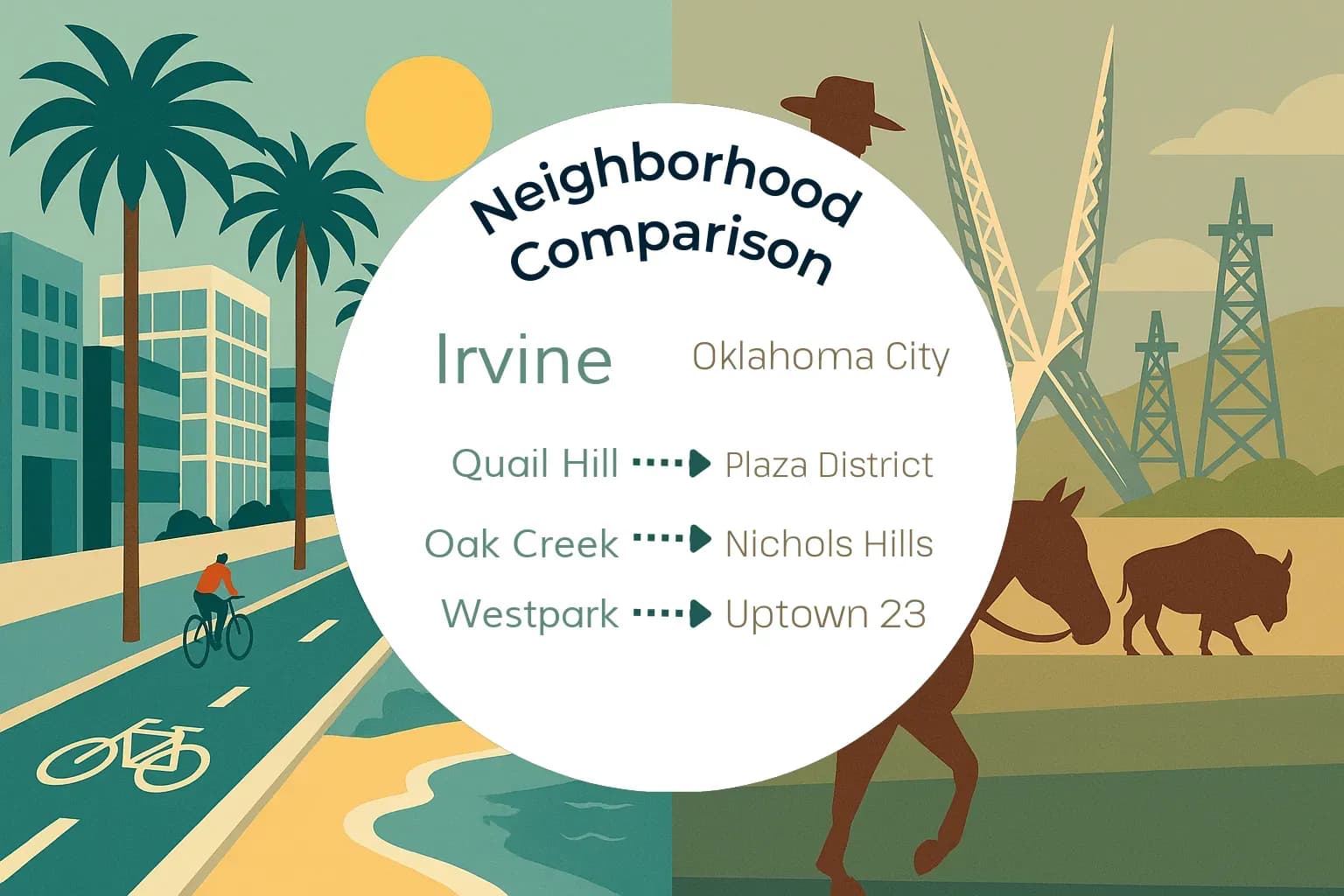 Irvine vs Oklahoma City Neighborhood Comparison