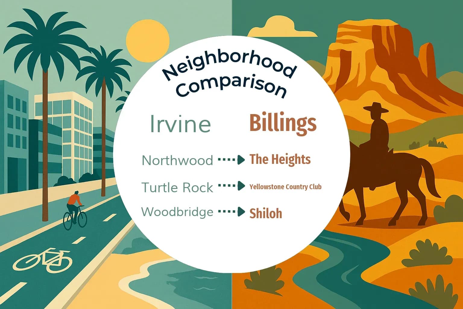 Irvine vs Billings Neighborhood Comparison