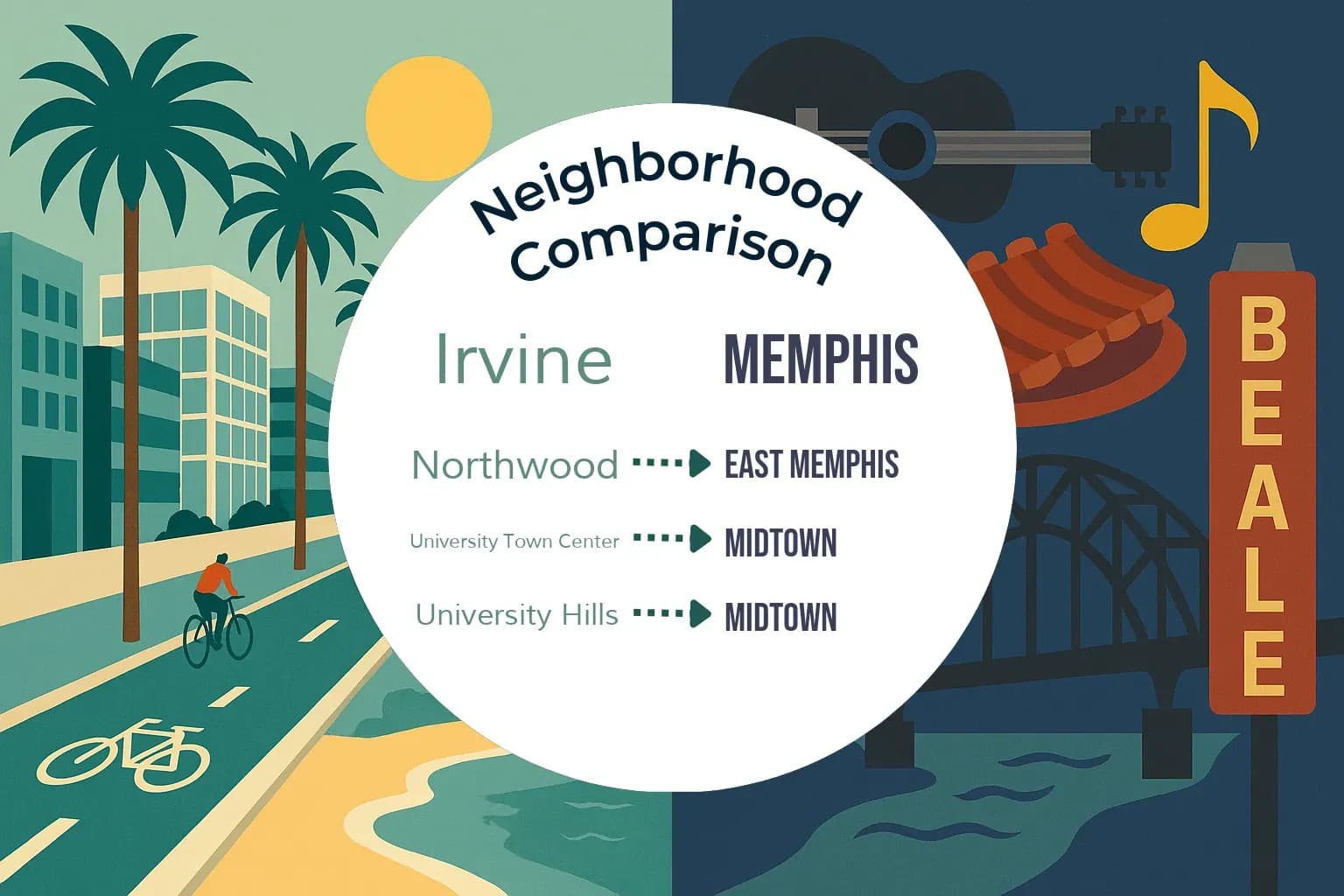 Irvine vs Memphis Neighborhood Comparison