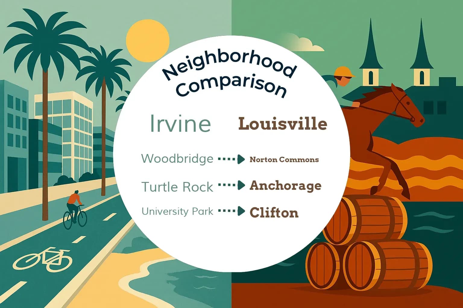 Irvine vs Louisville Neighborhood Comparison