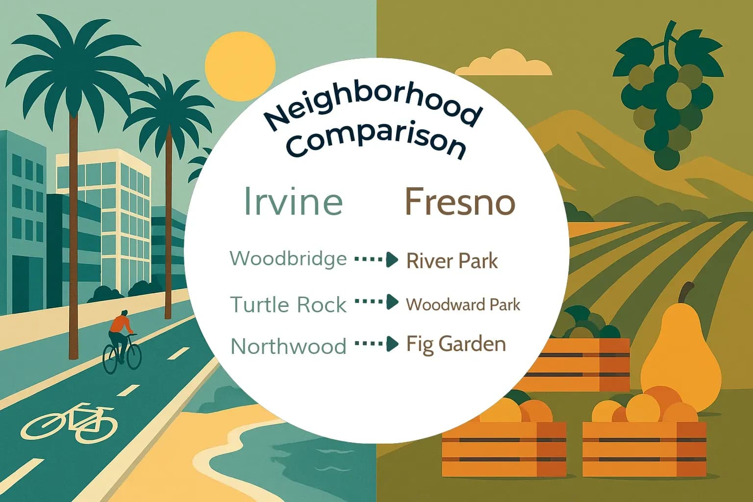 Irvine vs Fresno Neighborhood Comparison