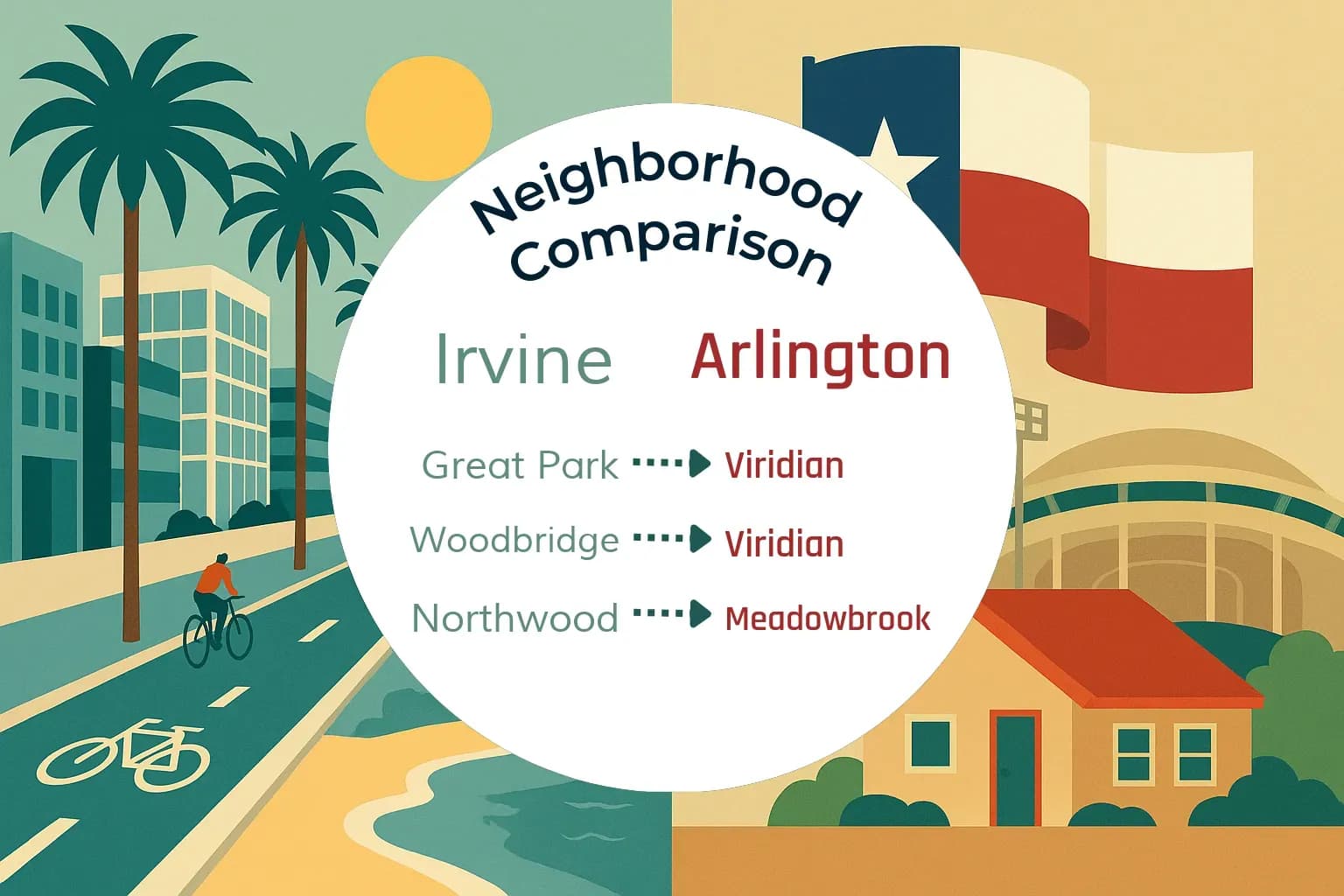 Irvine vs Arlington Neighborhood Comparison