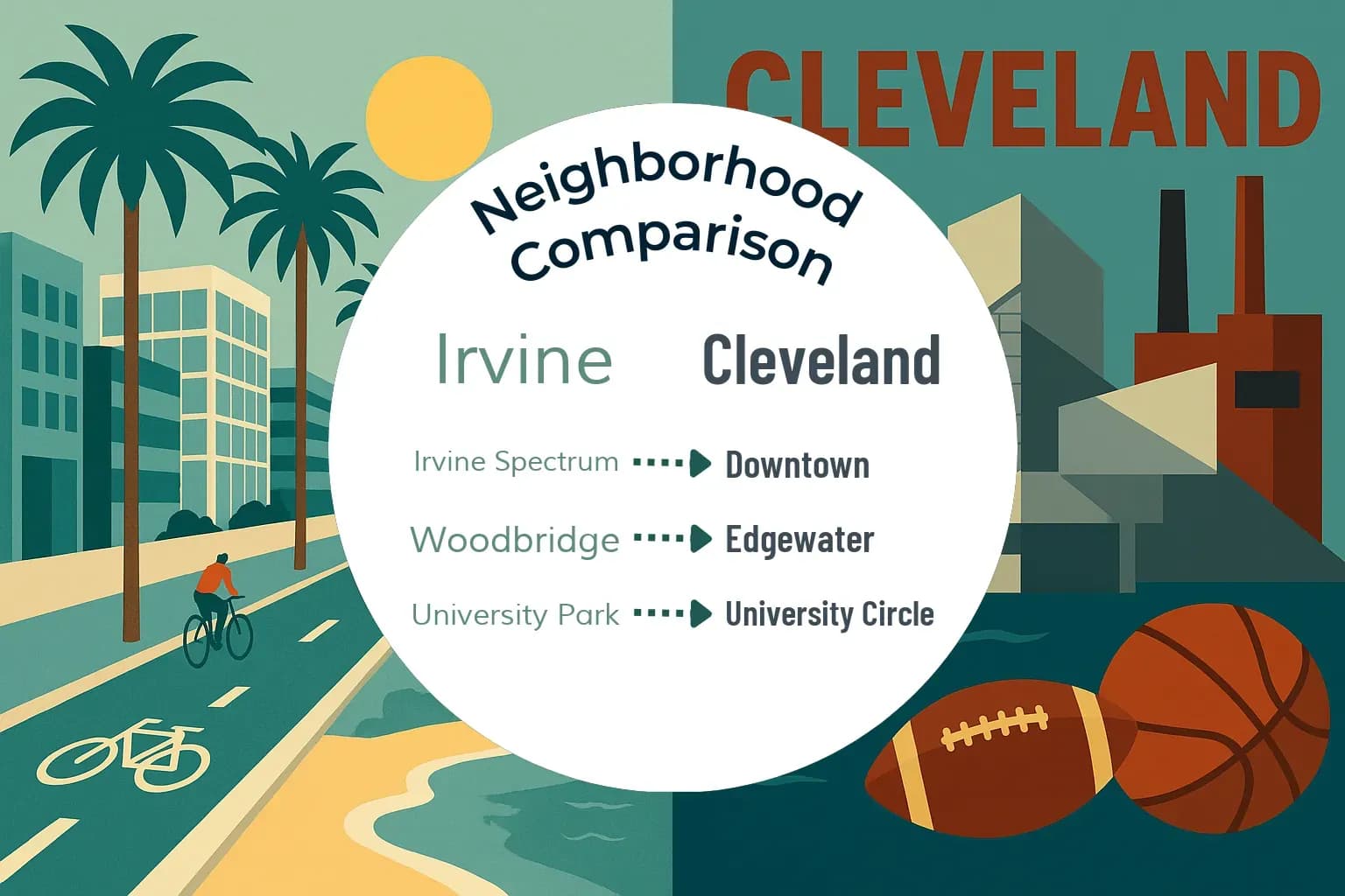 Irvine vs Cleveland Neighborhood Comparison