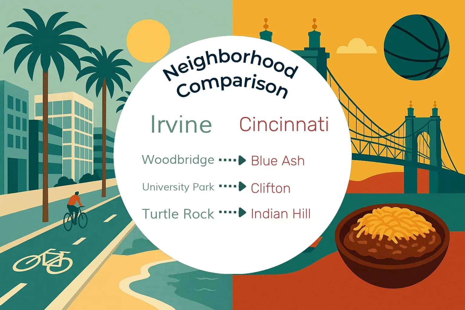 Irvine vs Cincinnati Neighborhood Comparison