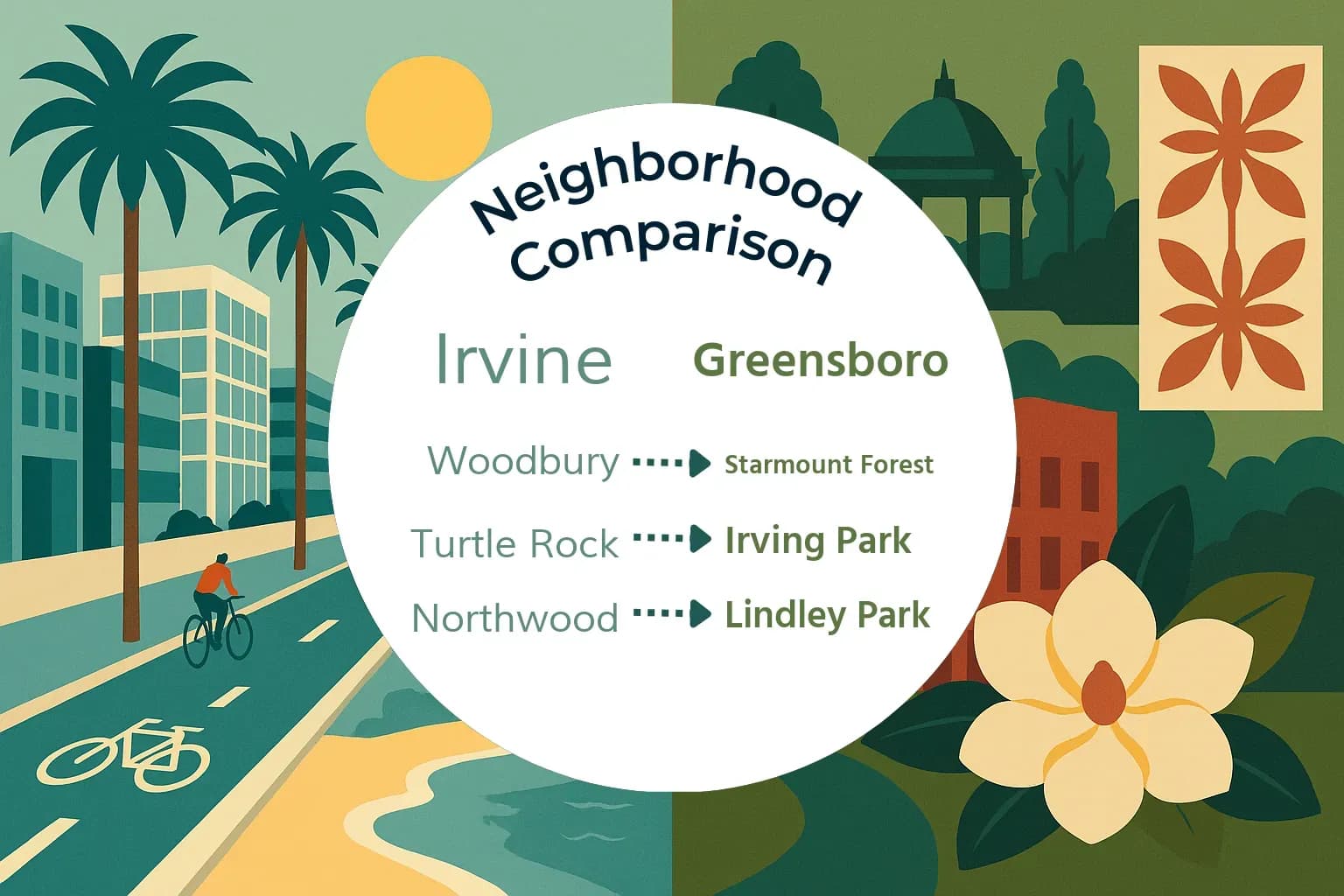 Irvine vs Greensboro Neighborhood Comparison
