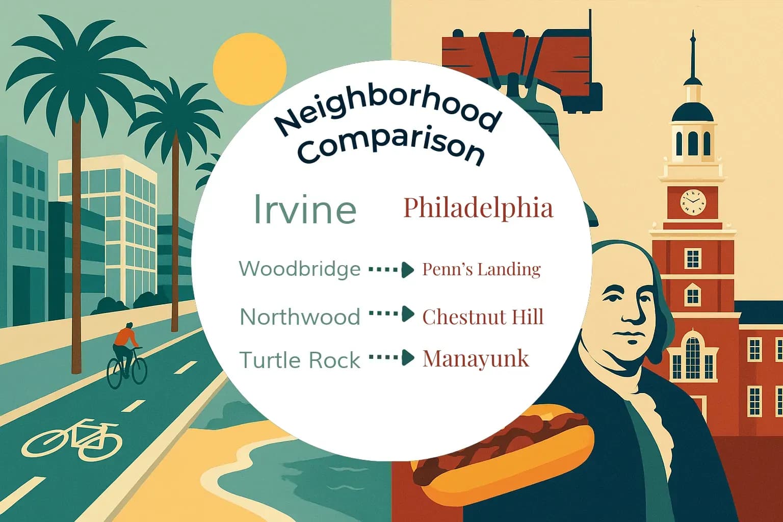 Irvine vs Philadelphia Neighborhood Comparison