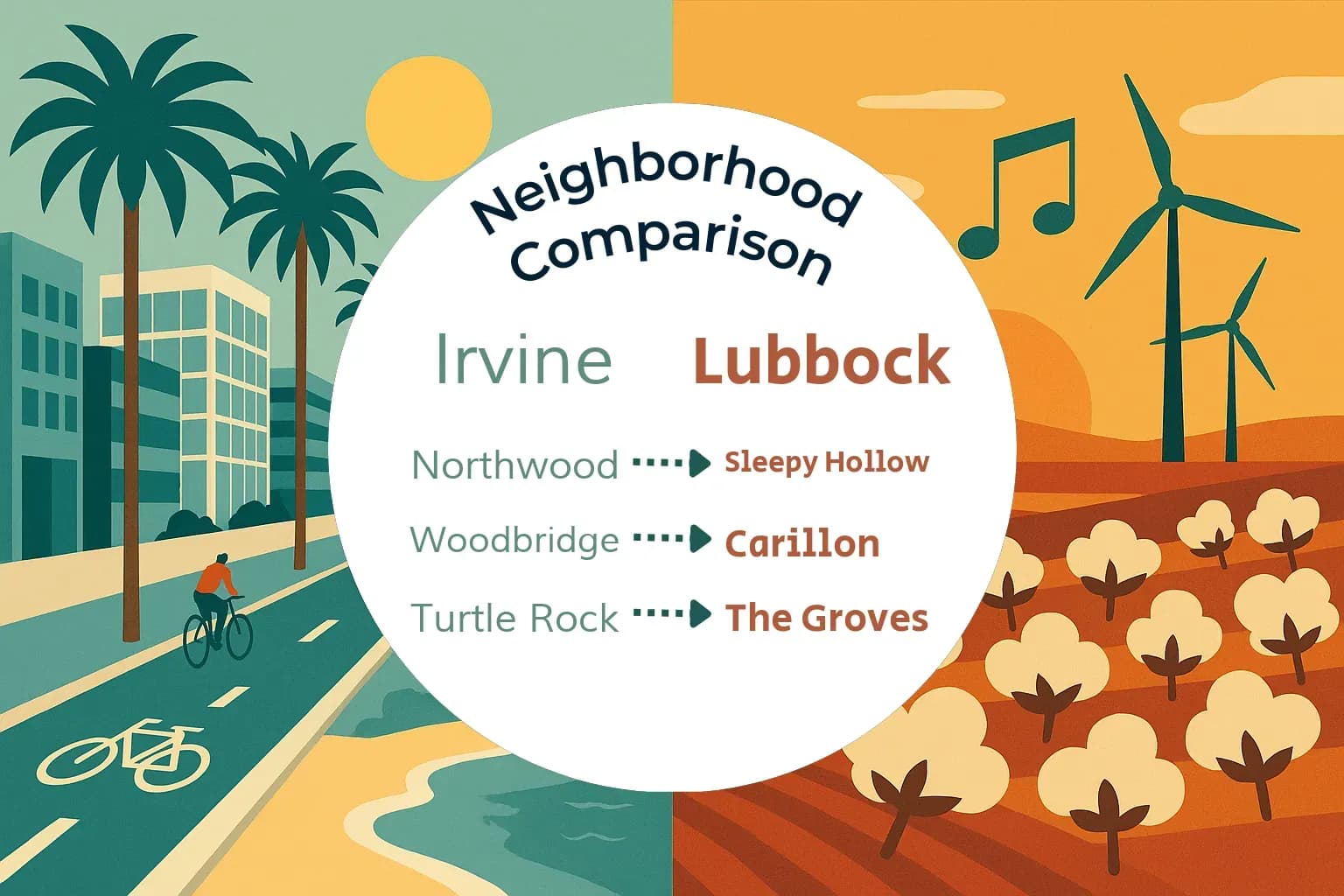 Irvine vs Lubbock Neighborhood Comparison