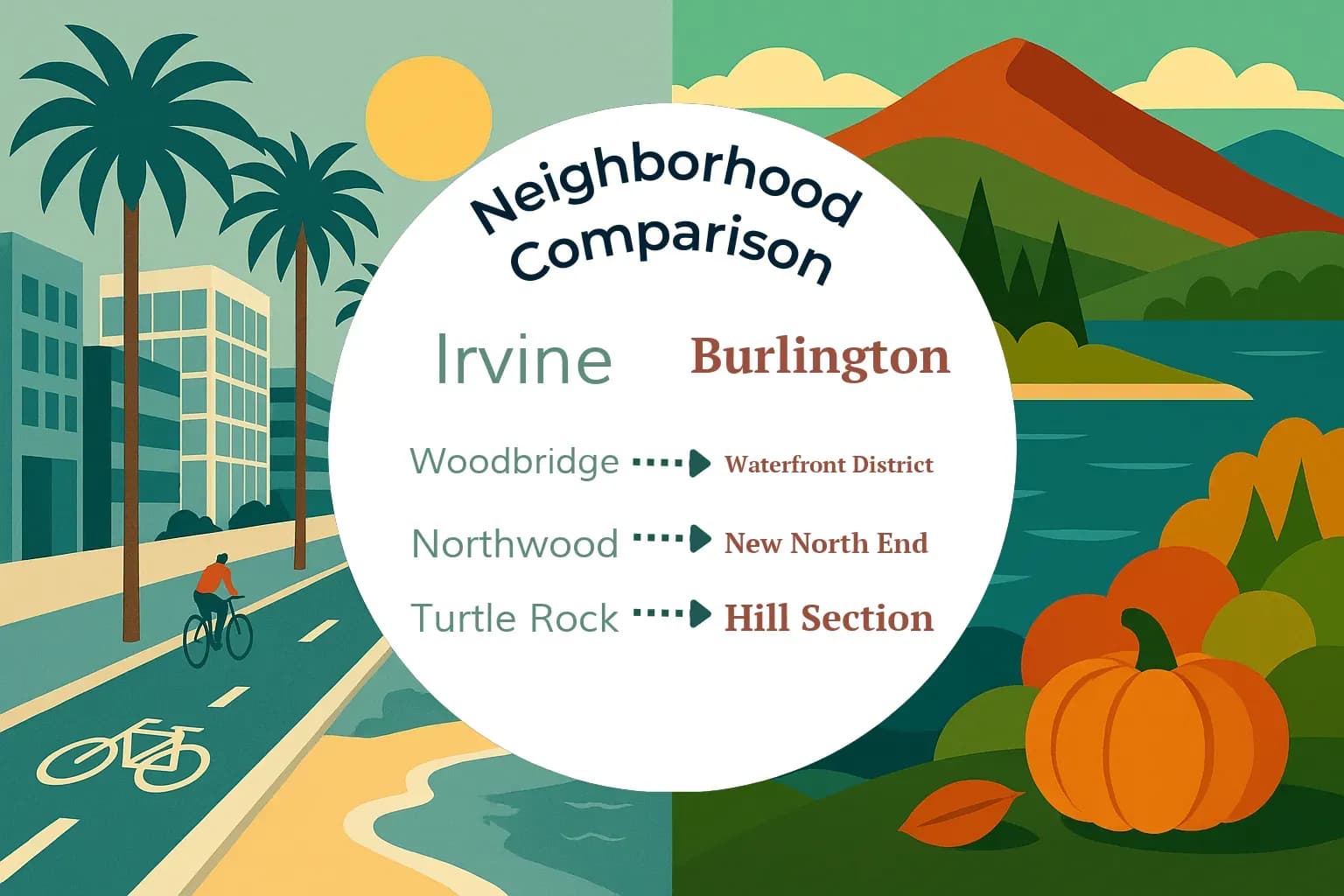 Irvine vs Burlington Neighborhood Comparison