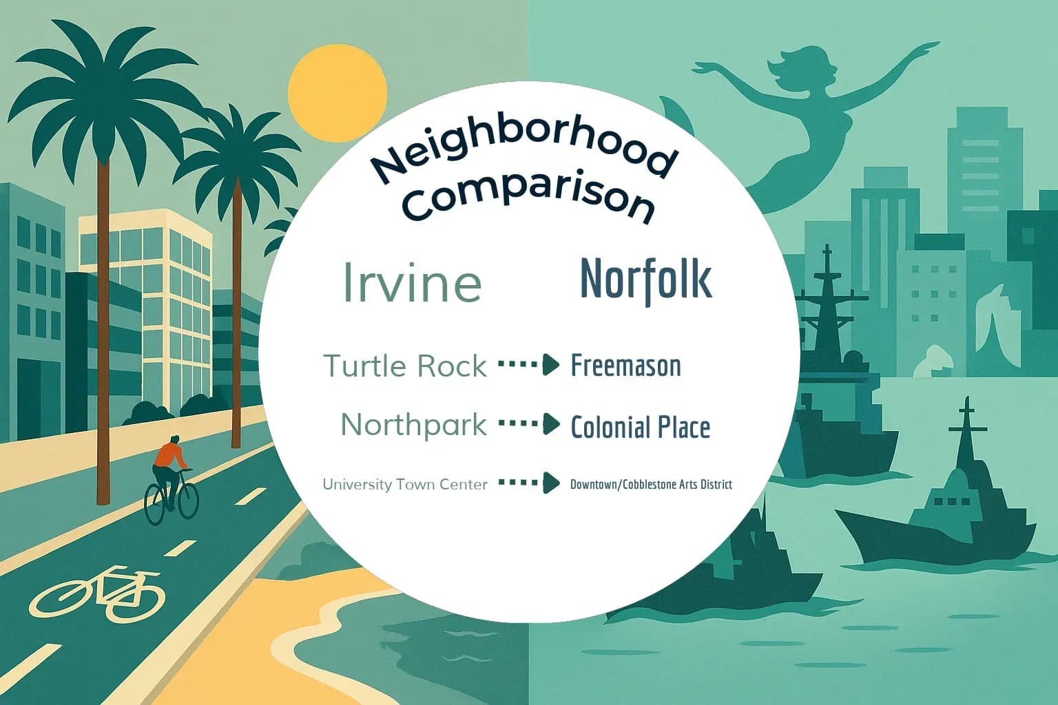 Irvine vs Norfolk Neighborhood Comparison