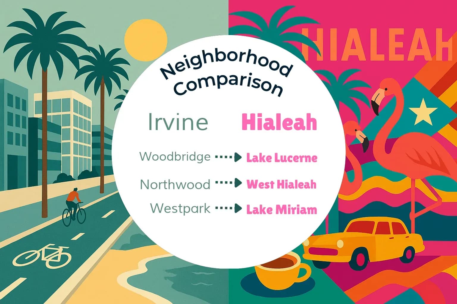 Irvine vs Hialeah Neighborhood Comparison