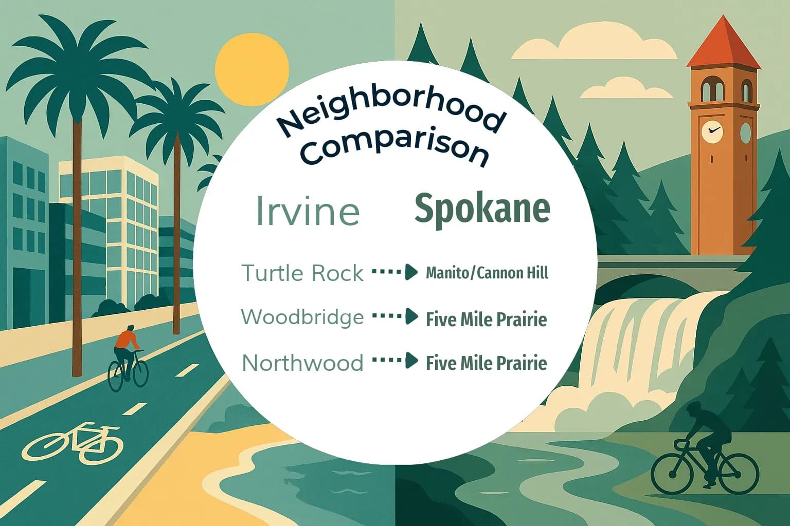 Irvine vs Spokane Neighborhood Comparison