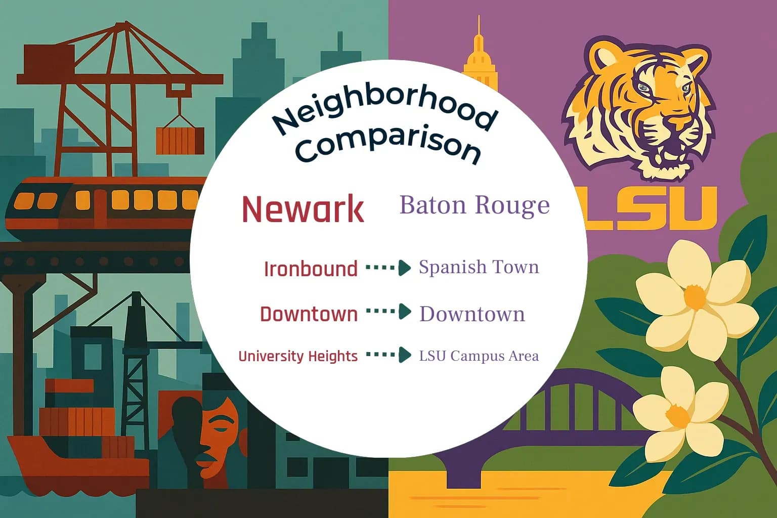 Newark vs Baton Rouge Neighborhood Comparison