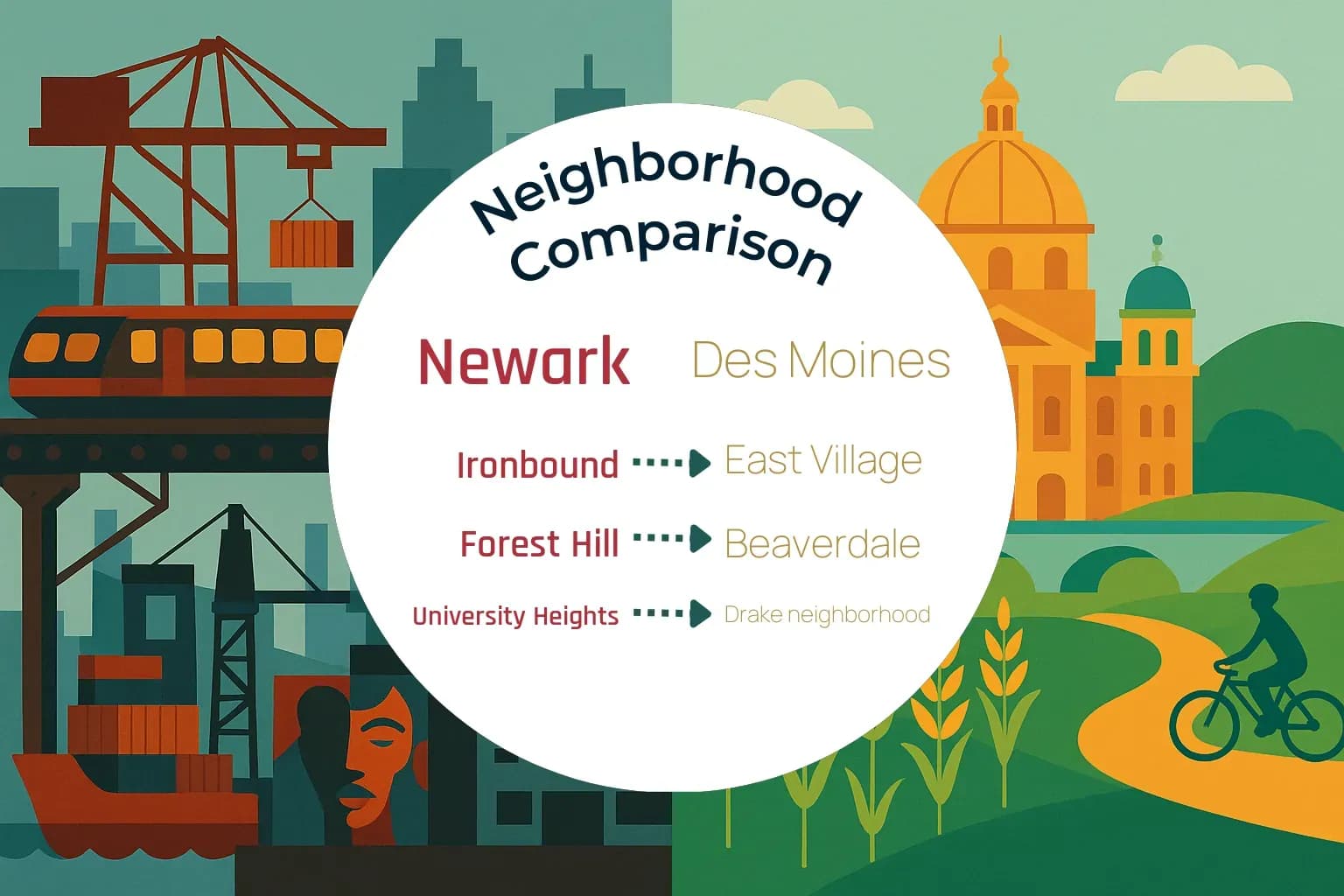 Newark vs Des Moines Neighborhood Comparison