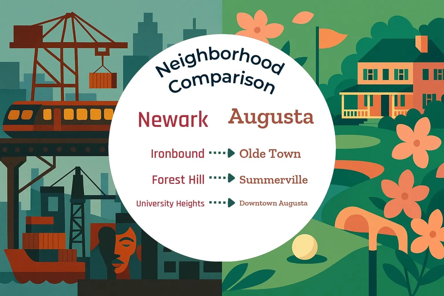 Newark vs Augusta Neighborhood Comparison