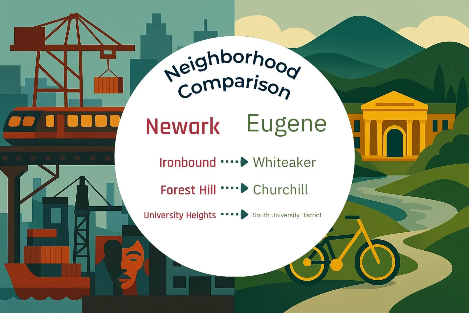 Newark vs Eugene Neighborhood Comparison
