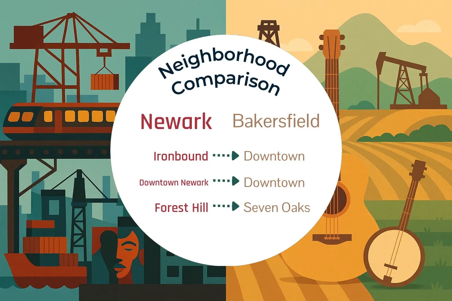 Newark vs Bakersfield Neighborhood Comparison