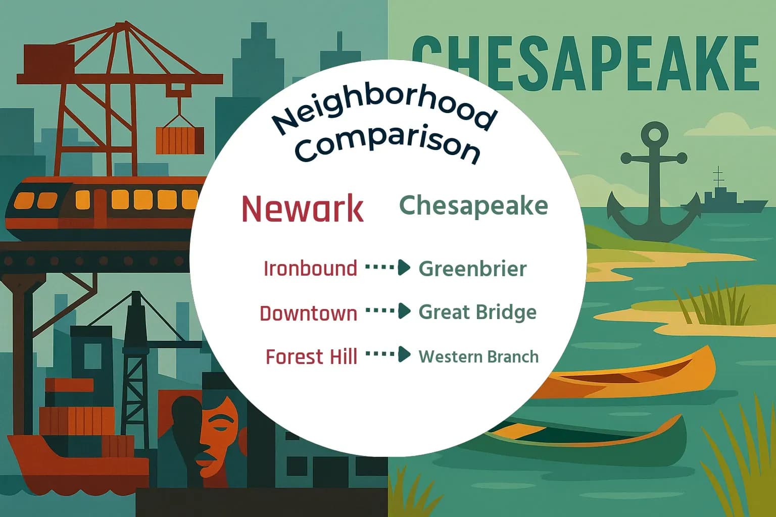 Newark vs Chesapeake Neighborhood Comparison