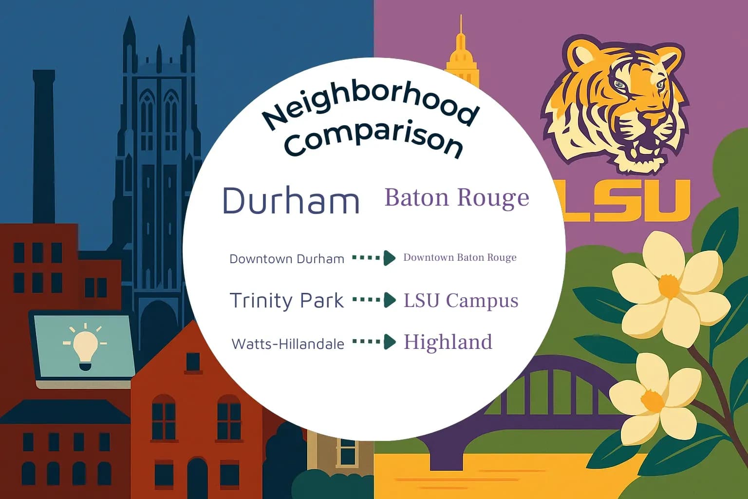 Durham vs Baton Rouge Neighborhood Comparison