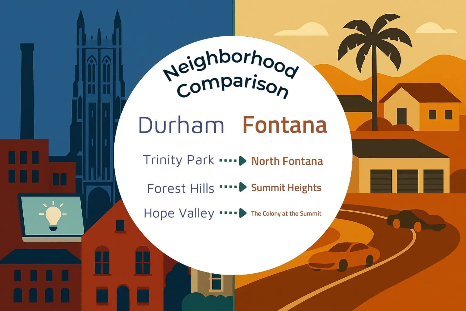 Durham vs Fontana Neighborhood Comparison