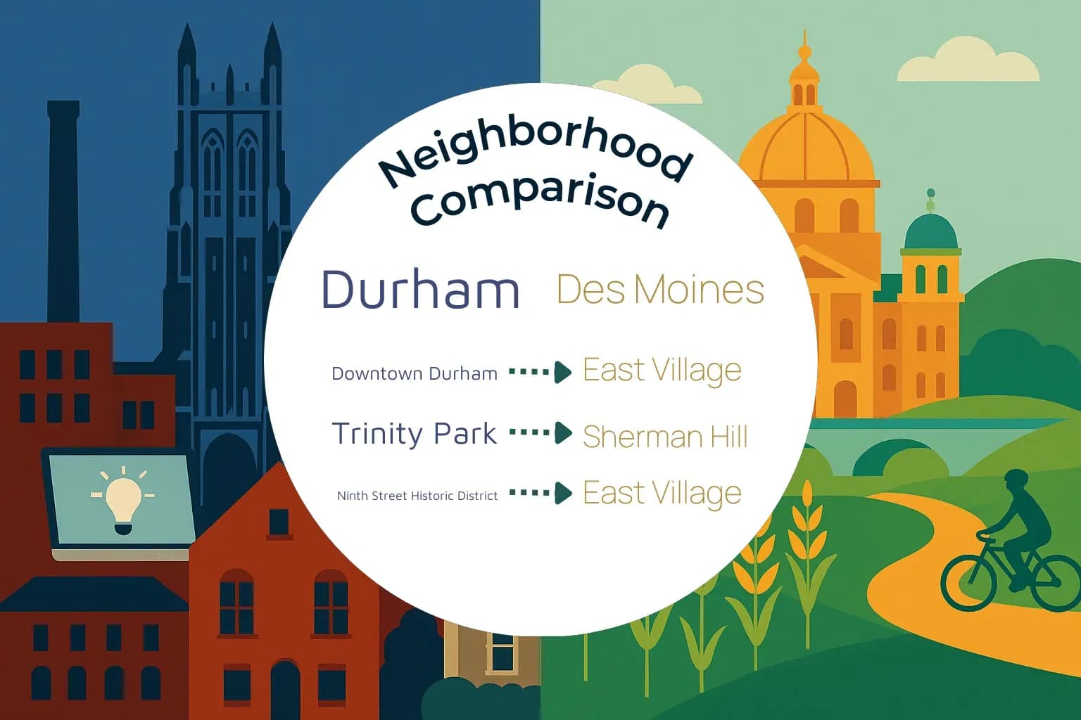 Durham vs Des Moines Neighborhood Comparison