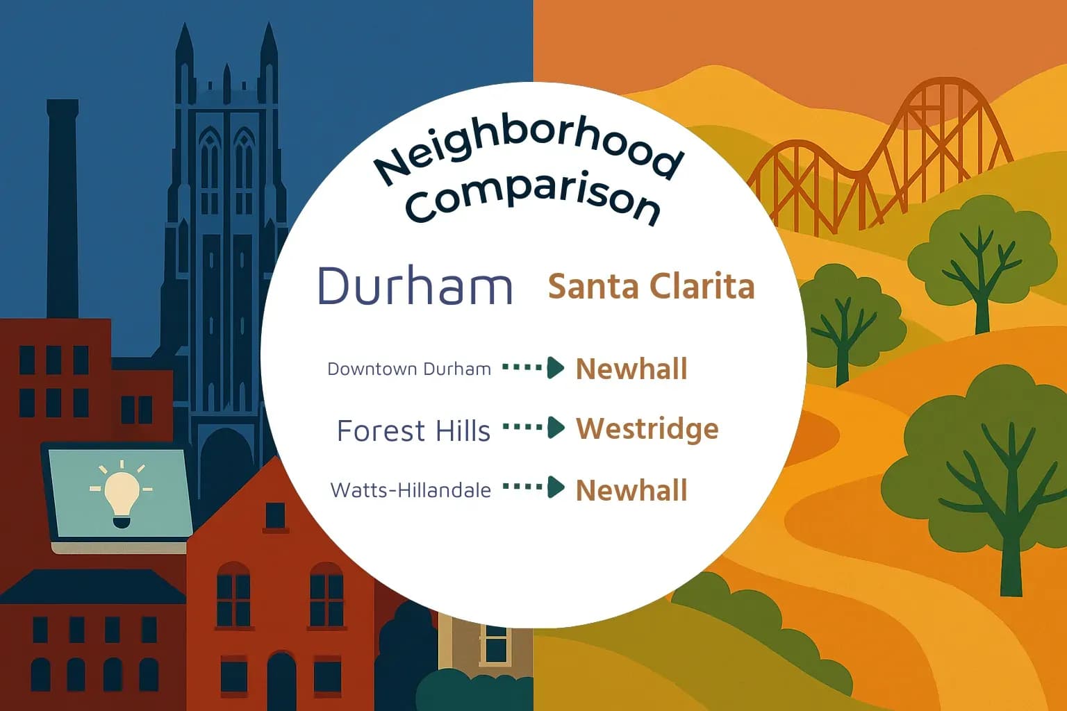 Durham vs Santa Clarita Neighborhood Comparison