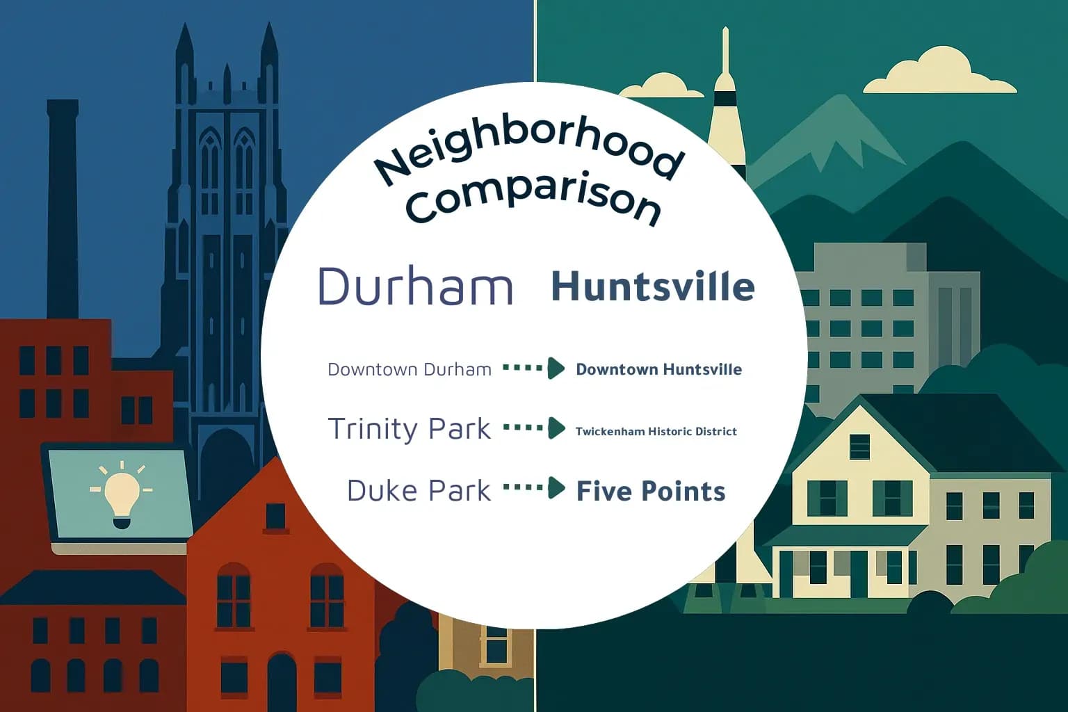 Durham vs Huntsville Neighborhood Comparison