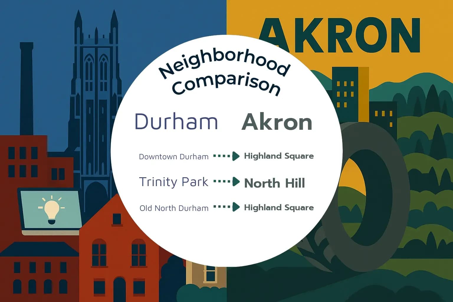 Durham vs Akron Neighborhood Comparison