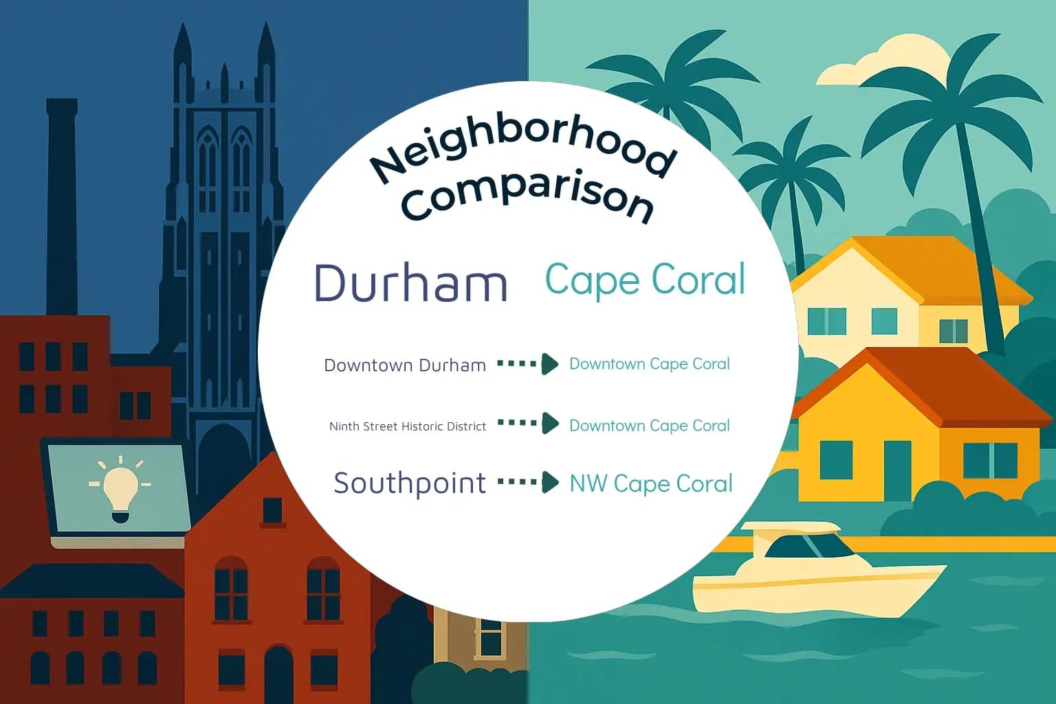 Durham vs Cape Coral Neighborhood Comparison