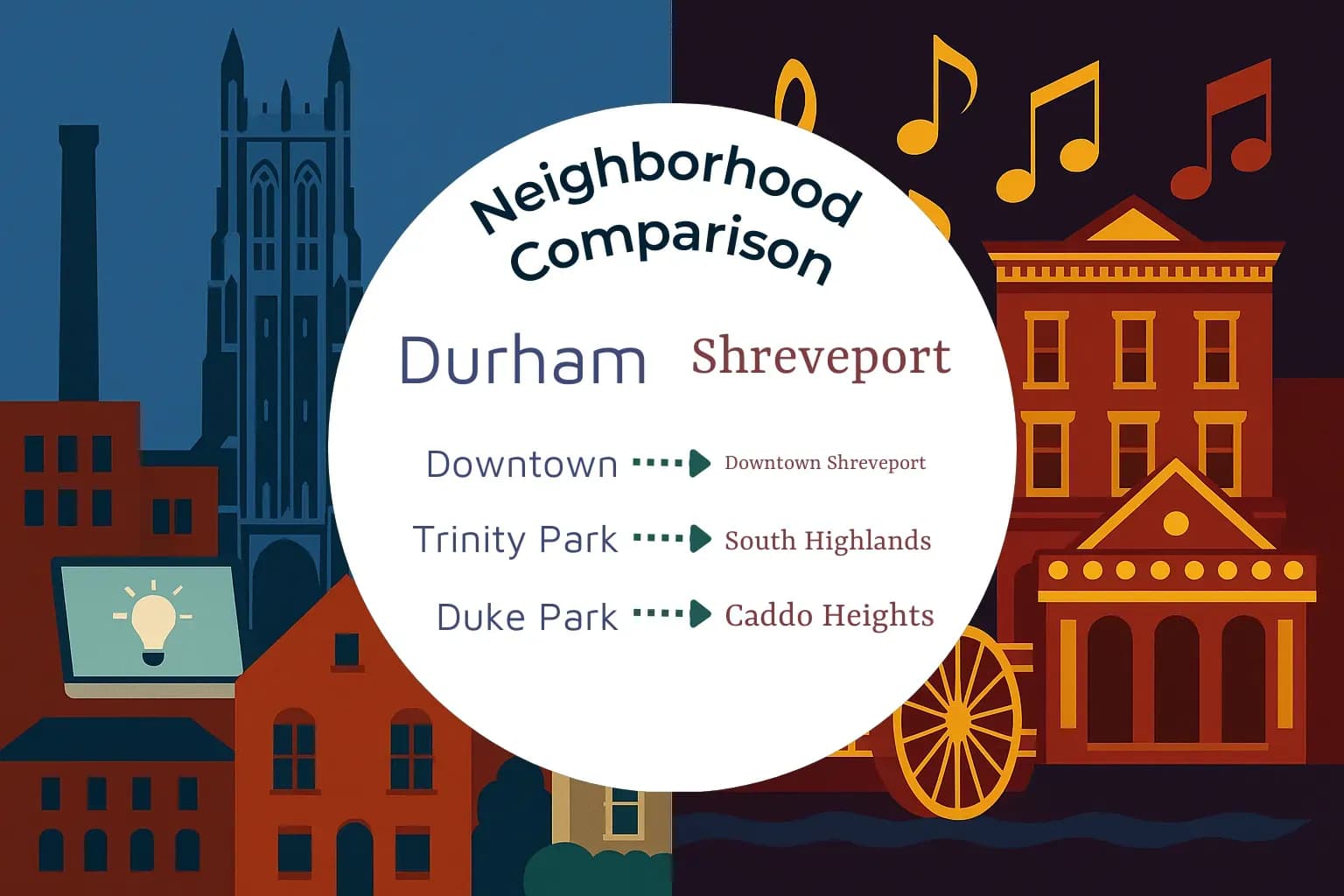 Durham vs Shreveport Neighborhood Comparison