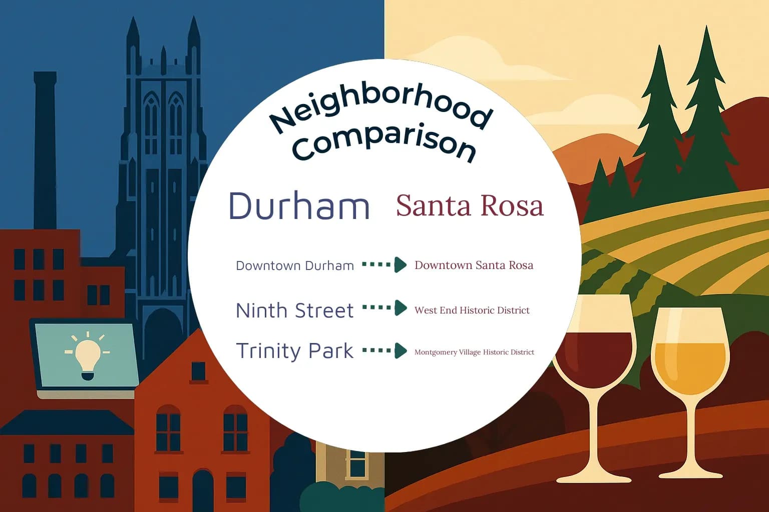 Durham vs Santa Rosa Neighborhood Comparison