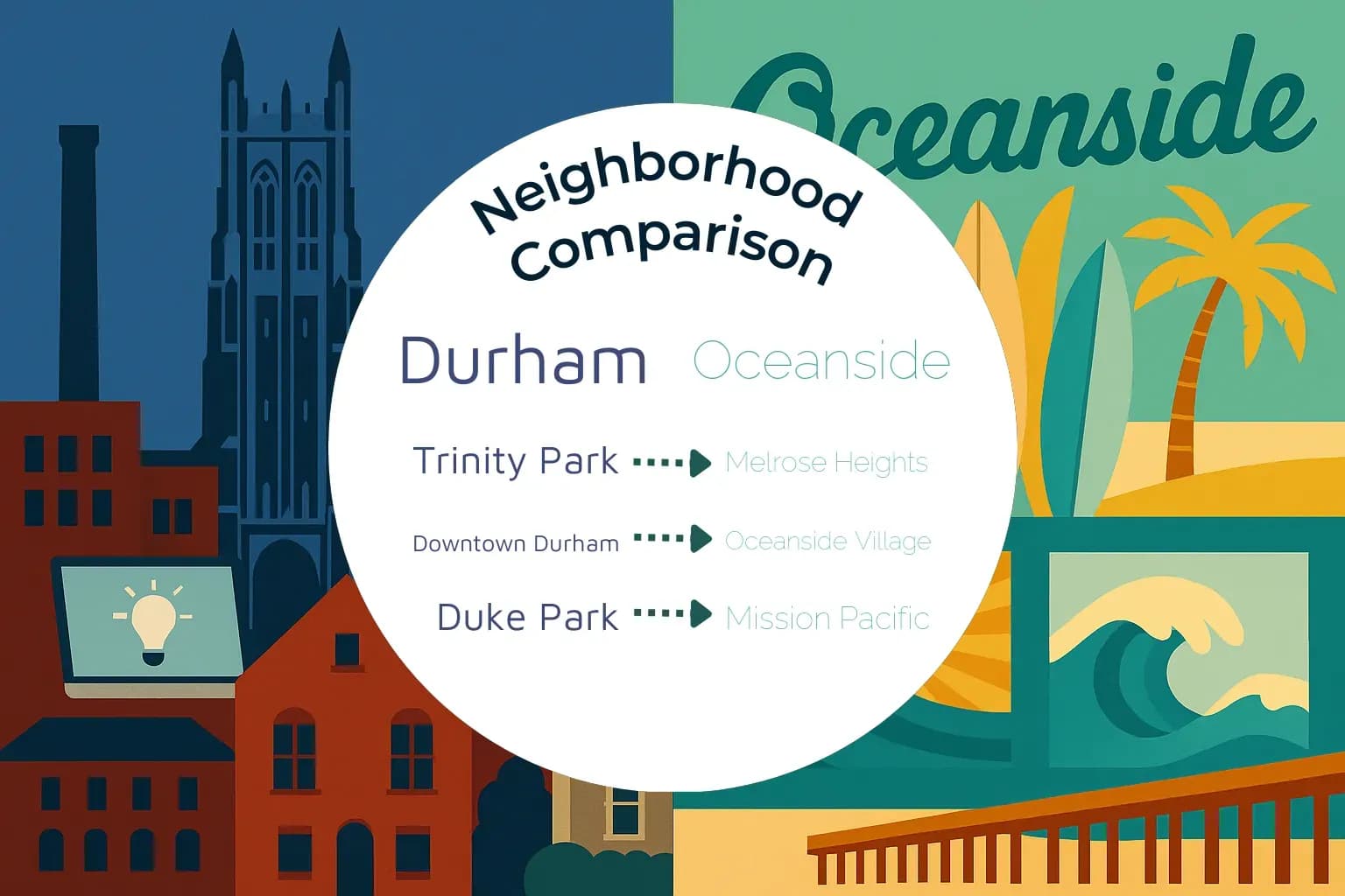 Durham vs Oceanside Neighborhood Comparison