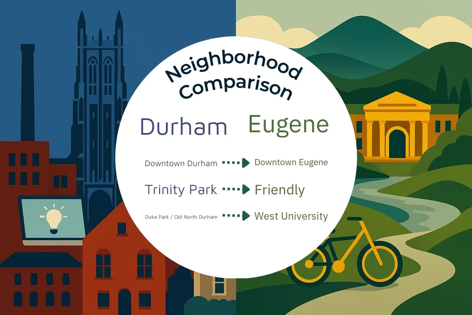 Durham vs Eugene Neighborhood Comparison