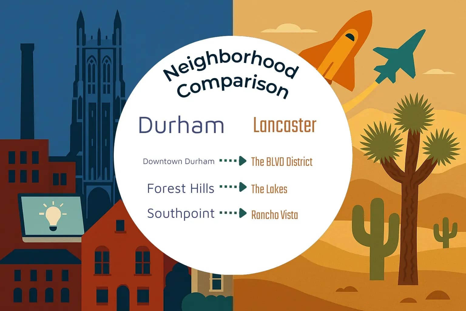 Durham vs Lancaster Neighborhood Comparison
