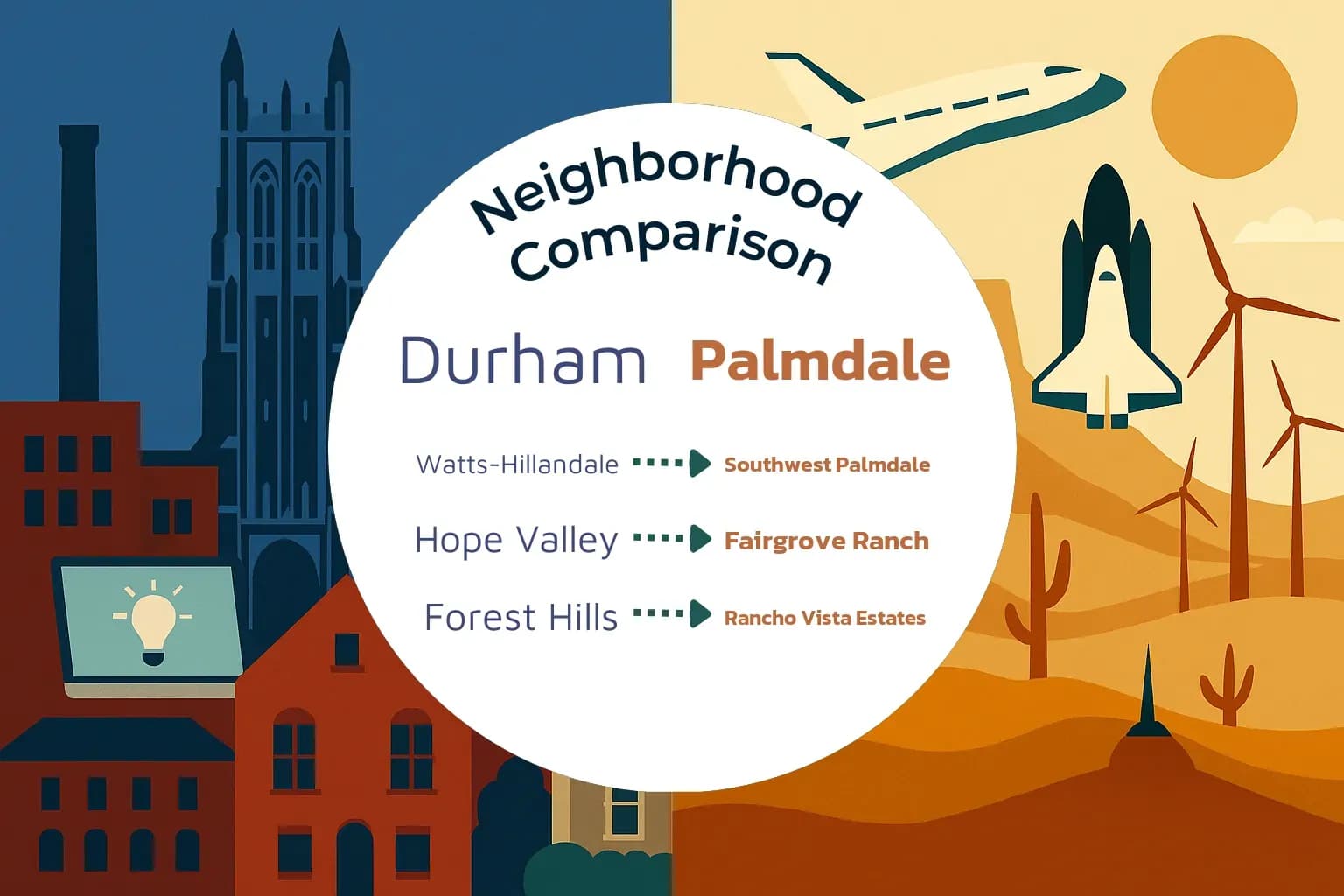 Durham vs Palmdale Neighborhood Comparison