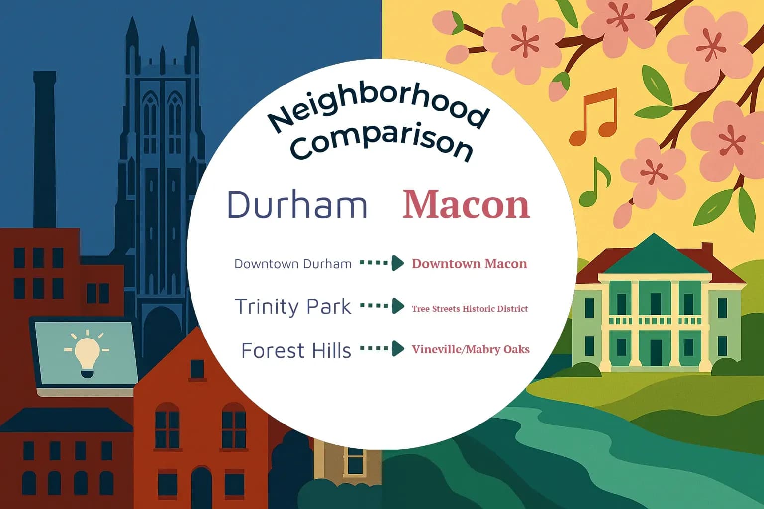 Durham vs Macon Neighborhood Comparison