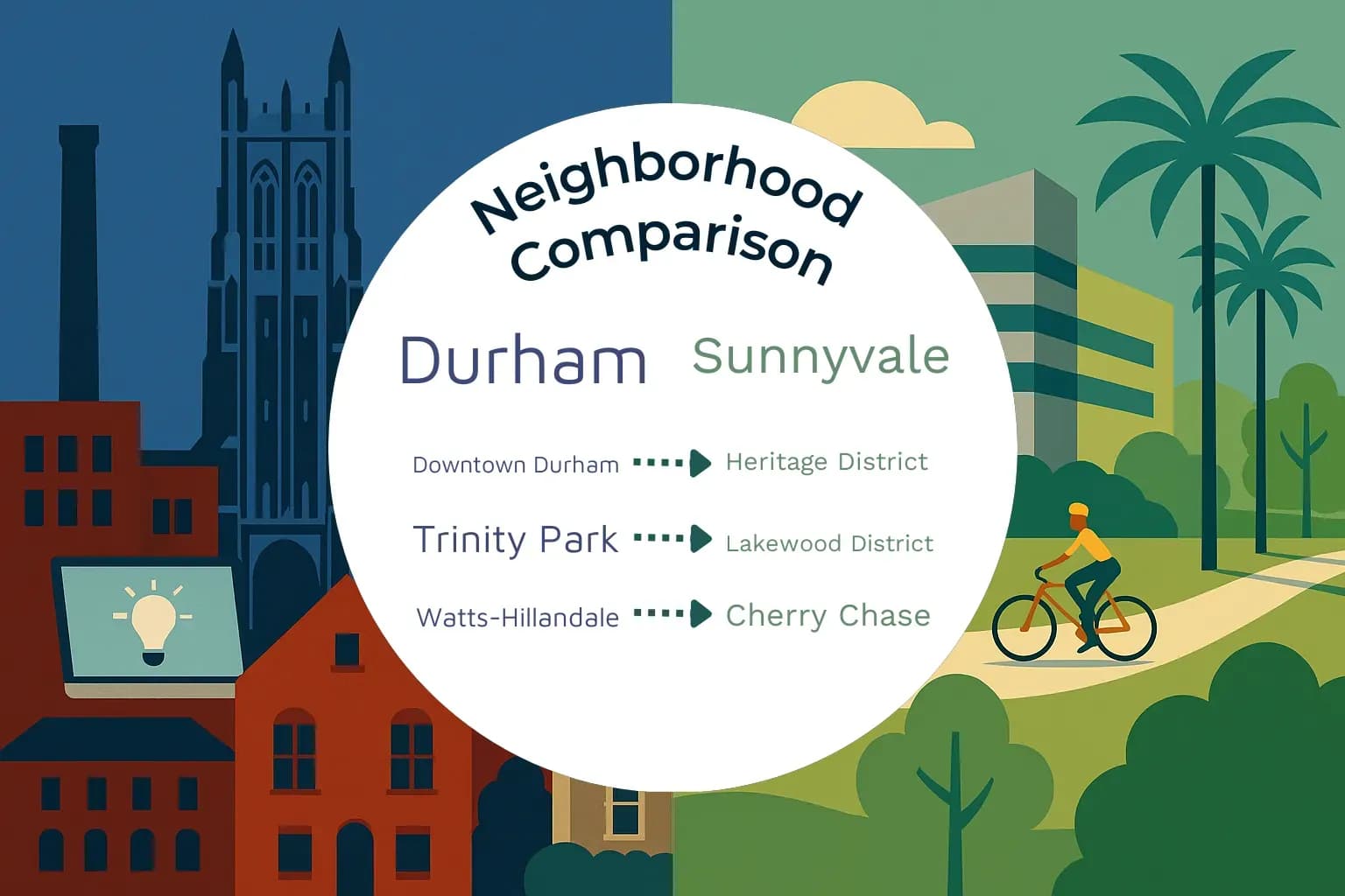 Durham vs Sunnyvale Neighborhood Comparison